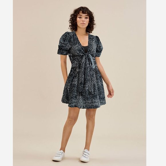 trend setters Dresses & Skirts - Size- S, Moire pattern printed deep V- neck dress by trend setters
